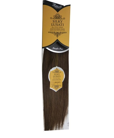 SILKY LUXATI 8PCS FULL HEAD CLIP IN REMY HAIR 14 Color 10 Tape In and Clip On Hair Extensions Asetena Pa