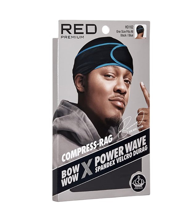 RED BY KISS PREMIUM BOW WOW X POWER WAVE SPANDEX FASTENING DURAG HD162 one size fits all Color Black / Blue Durags and Caps Asetena Pa