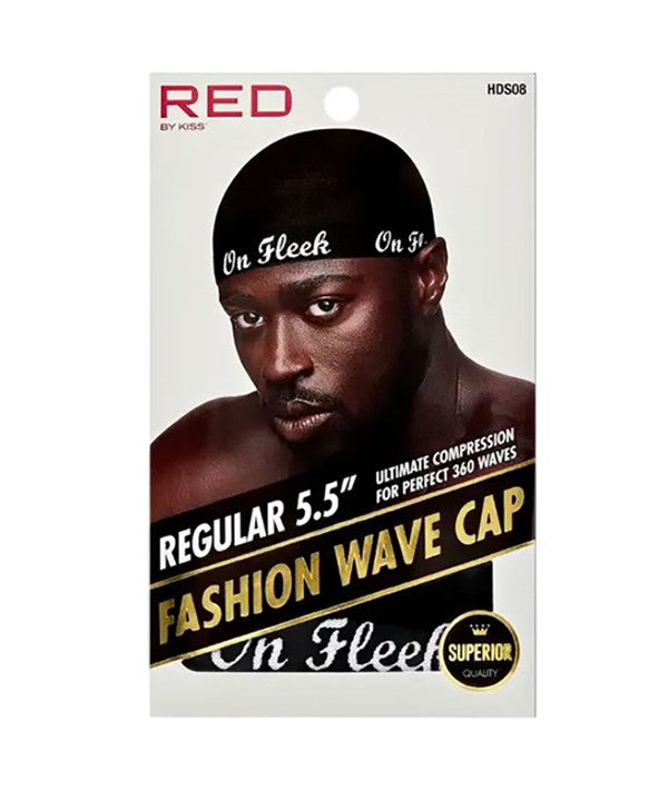 RED BY KISS ON FLEEK 360 FASHION WAVE CAP HDS08 5.5" Regular Durags and Caps Asetena Pa