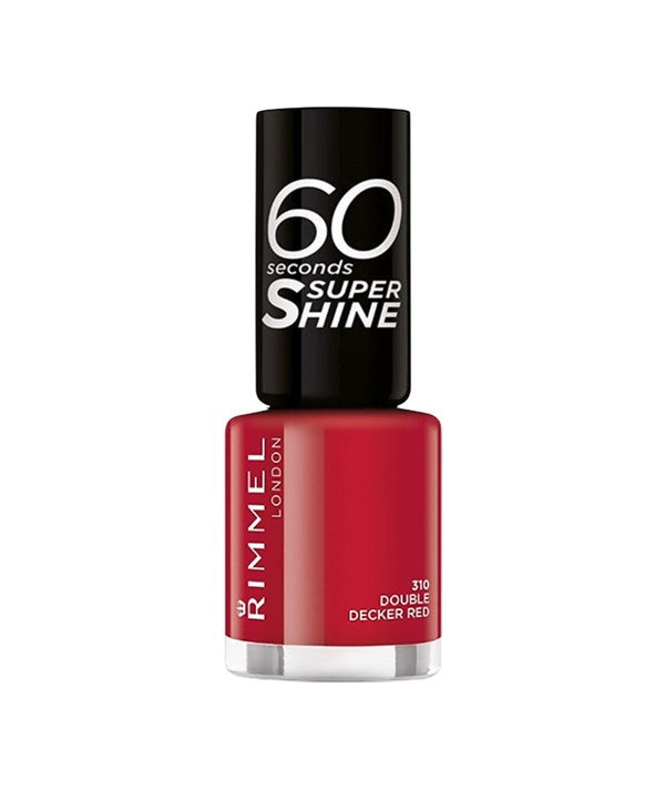 RIMMEL 60 SECONDS SUPER SHINE NAIL POLISH 310 DOUBLE DECKER RED 8 ml Nails Asetena Pa