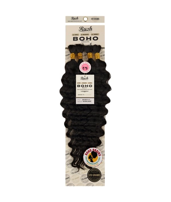 BOHO BRAIDS DEEP WAVE VIRGIN BRAZILIAN HAIR 17"-19" Color 30 Human Hair Braids Asetena Pa