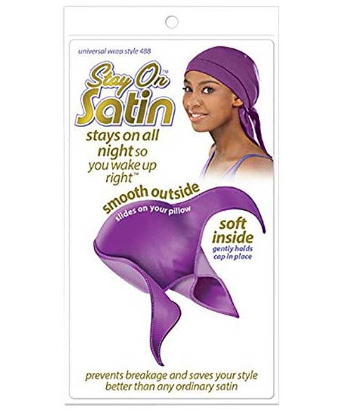 STAY ON SATIN UNIVERSAL WRAP Fits all Color Assorted 488 Durags and Caps Asetena Pa