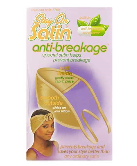 STAY ON SATIN ANTI BREAKAGE WRAP CAP 7769 Durags and Caps Asetena Pa