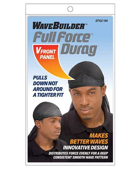 WAVE BUILDER FULL FORCE DURAG STYLE 194 Color Black Durags and Caps Asetena Pa