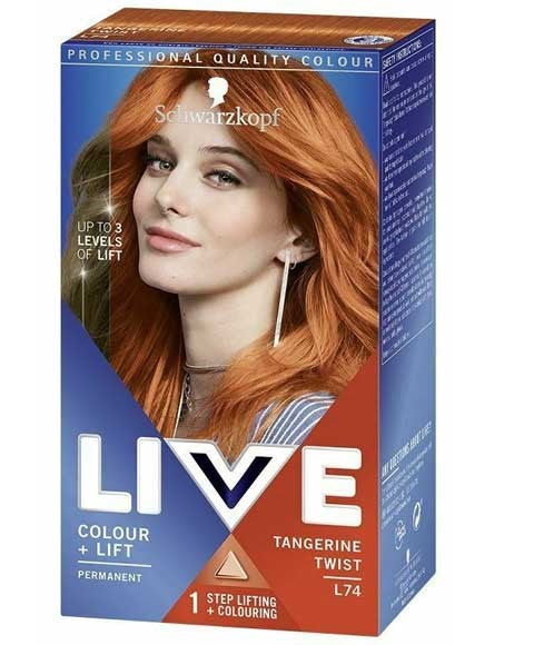 LIVE COLOUR PLUS LIFT PERMANENT HAIR COLOUR TANGERINE TWIST L74 Hair Color Asetena Pa