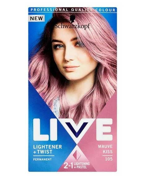 LIVE LIGHTENER PLUS TWIST PERMANENT COLOUR Color 105 Mauve Kiss Hair Color Asetena Pa