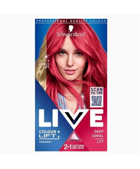 LIVE COLOUR PLUS LIFT PERMANENT HAIR COLOUR L77 DEEP CORAL Hair Color Asetena Pa