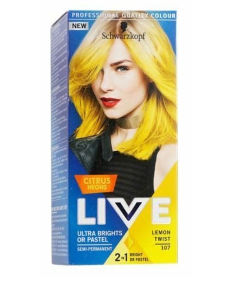 LIVE COLOR CITRUS NEON ULTRA BRIGHT SEMI PERMANENT COLOR (Pack Of 3) Color Lemon Twist Hair Color Asetena Pa