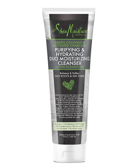 GREEN COCONUT AND ACTIVATED CHARCOAL PURIFYING AND HYDRATING DUO MOISTURIZING CLEANSER 266ml Shampoo Asetena Pa