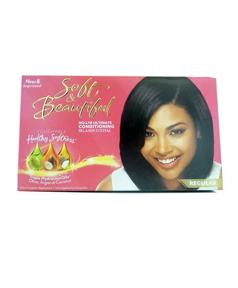 SOFT N BEAUTIFUL NO LYE ULTIMATE CONDITIONING RELAXER 1 Application Kit Color Regular Relaxer n Texturizer Asetena Pa