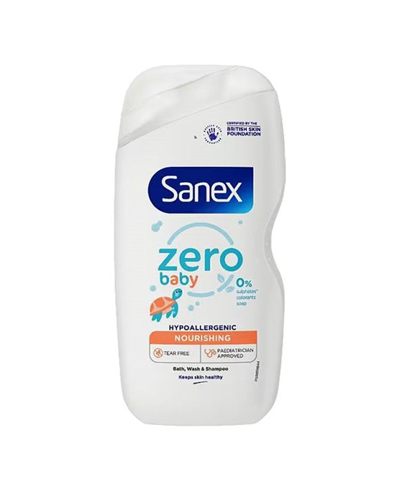 SANEX ZERO BABY NOURISHING BATH WASH AND SHAMPOO 450 ml Shampoo Asetena Pa