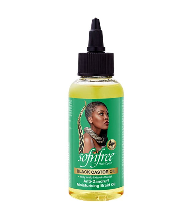 SOF N FREE BLACK CASTOR ANTI DANDRUFF MOISTURISING BRAID OIL 100ml Sprays, Serums and Oils Asetena Pa