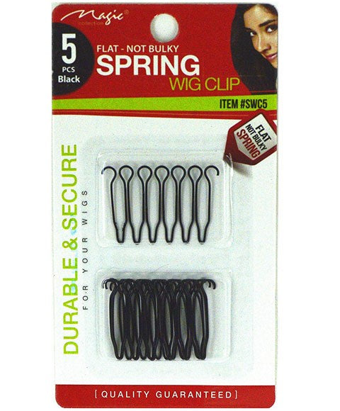 MAGIC COLLECTION SPRING WIG CLIP SWC5 5 pcs Color Black Salon Accessories Asetena Pa