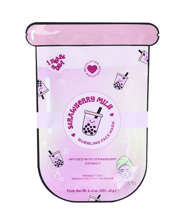 STRAWBERRY MILK BUBBLING FACE MASK 20 g Skin Wash Asetena Pa