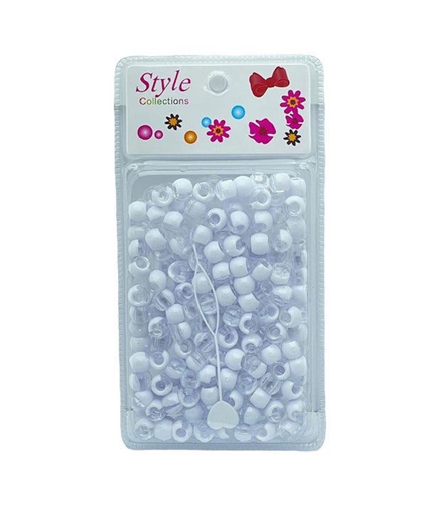 STYLE COLLECTION HAIR BEADS BD011 WHITE AND CRYSTAL Hair Accessories Asetena Pa