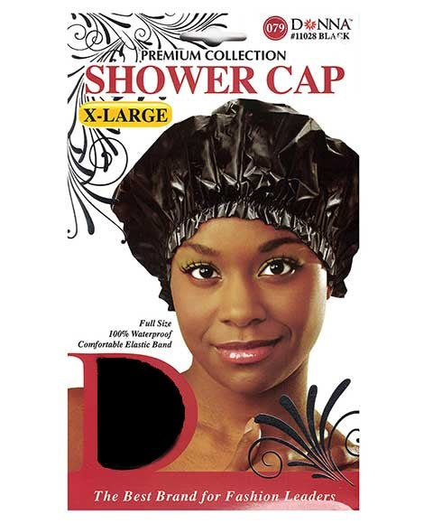 DONNA COLLECTION SHOWER CAP Large Color 11027 Black Durags and Caps Asetena Pa