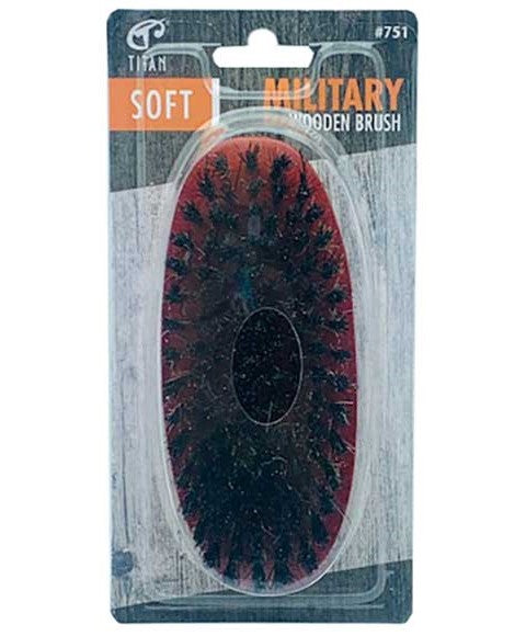 TITAN MILITARY WOODEN BRUSH SOFT 751 Hair Brushes and Combs Asetena Pa