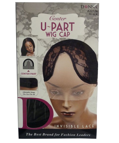 DONNA INVISIBLE LACE CENTRE U PART WIG CAP 22526 Color Black Extensions Accessories Asetena Pa