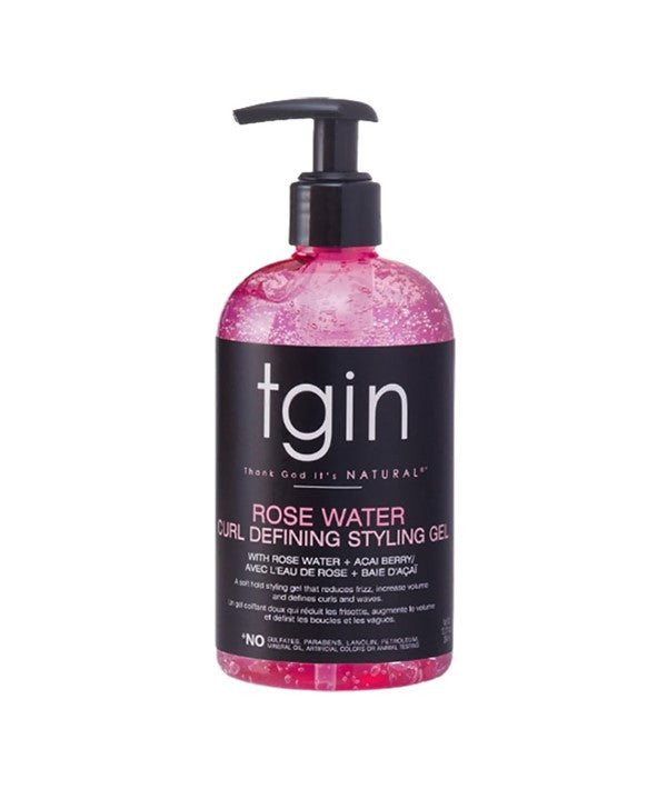 TGIN ROSE WATER CURL DEFINING STYLING GEL 384 ml Color Pink Hair Styling Asetena Pa
