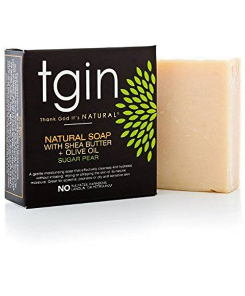 TGIN NATURAL SOAP WITH SHEA BUTTER OLIVE OIL AND SUGAR PEAR Body Care Asetena Pa