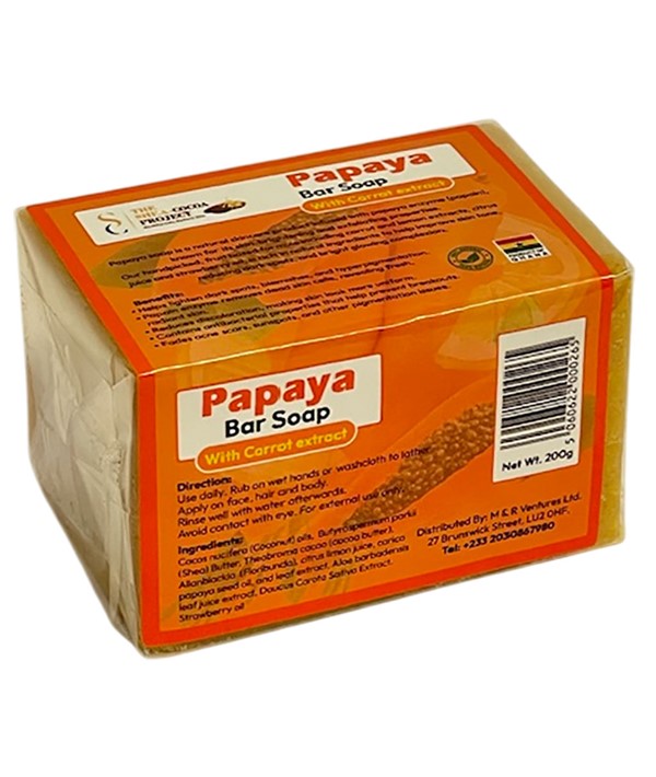 PAPAYA BAR SOAP WITH CARROT EXTRACT 200 g Body Care Asetena Pa