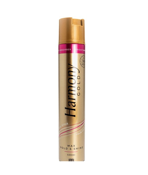 HARMONY GOLD MAX HOLD AND SHINE SPRAY 400 ml Sprays, Serums and Oils Asetena Pa