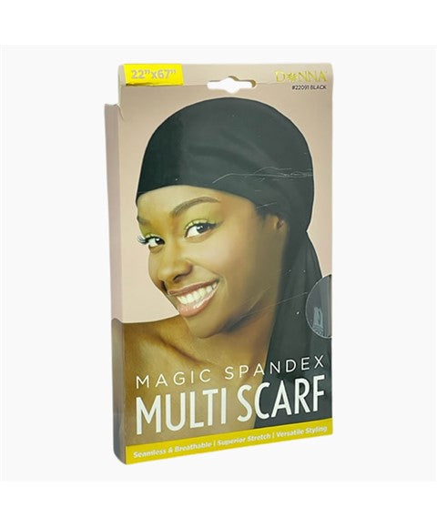 DONNA COLLECTION MAGIC MULTI SCARF 22091 Color Black Durags and Caps Asetena Pa