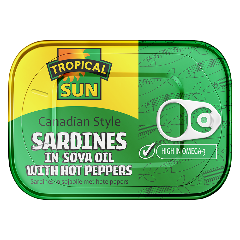 Tropical Sun Canadian Sardines Hot Peppers 12x106g
