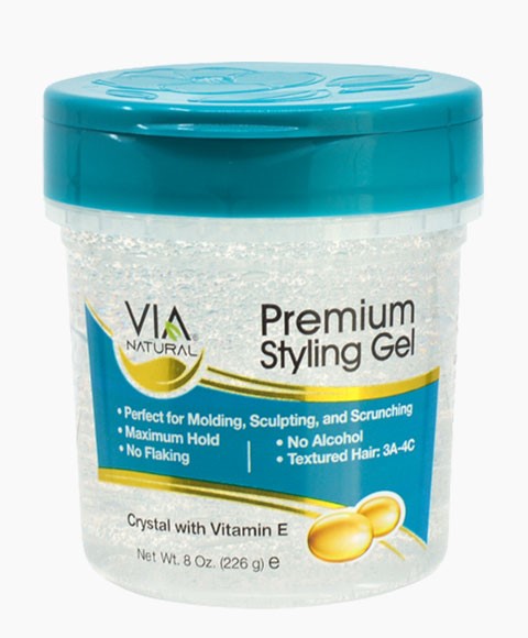 VIA NATURAL PREMIUM CRYSTAL STYLING GEL WITH VITAMIN E 226 g Hair Styling Asetena Pa