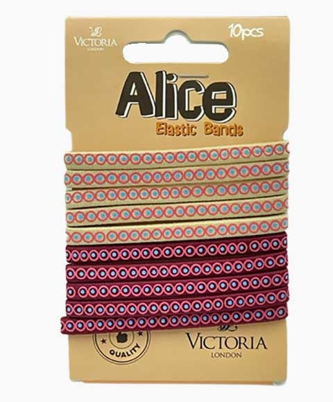 ALICE ELASTIC BANDS 48B2 10 Pcs Color Beige And Wine Kids Hair Accessories Asetena Pa