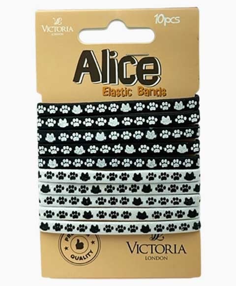 ALICE ELASTIC BANDS 61C1 10 x 12 Pcs Color Black and White Kids Hair Accessories Asetena Pa