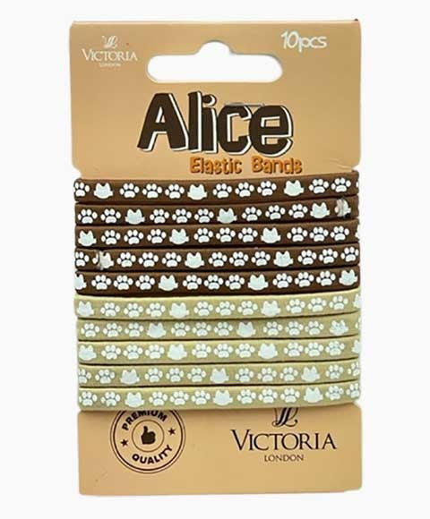 ALICE ELASTIC BANDS 61C2 10 x 12 Pcs Color Brown And Beige Kids Hair Accessories Asetena Pa