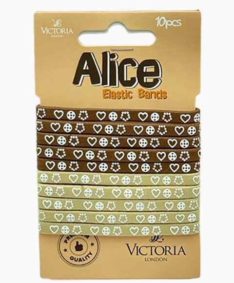 ALICE ELASTIC BANDS 61D2 10 x 12 Pcs Color Brown And Beige Kids Hair Accessories Asetena Pa