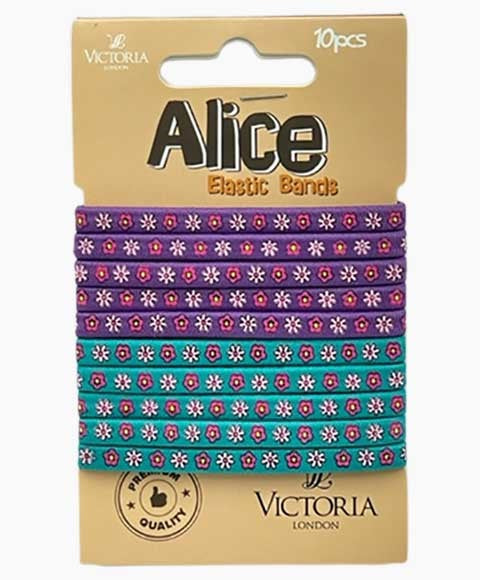 ALICE ELASTIC BANDS 6A2 10 Pcs Color Purple And Green Kids Hair Accessories Asetena Pa