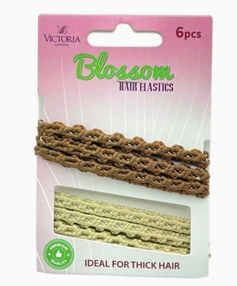 BLOSSOM HAIR ELASTIC BANDS 30A2 6 x 12 Pcs Color Brown And Beige Kids Hair Accessories Asetena Pa