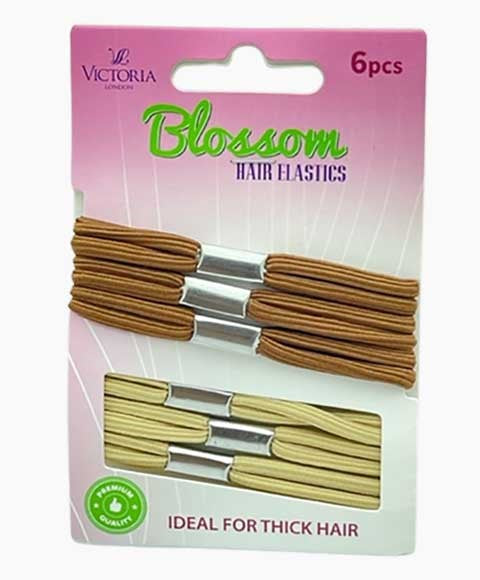 BLOSSOM HAIR ELASTIC BANDS 77A2 6 Pcs Color Brown And Beige Kids Hair Accessories Asetena Pa