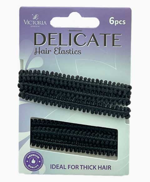 DELICATE HAIR ELASTIC BANDS 51A1 6 Pcs Color Black Kids Hair Accessories Asetena Pa