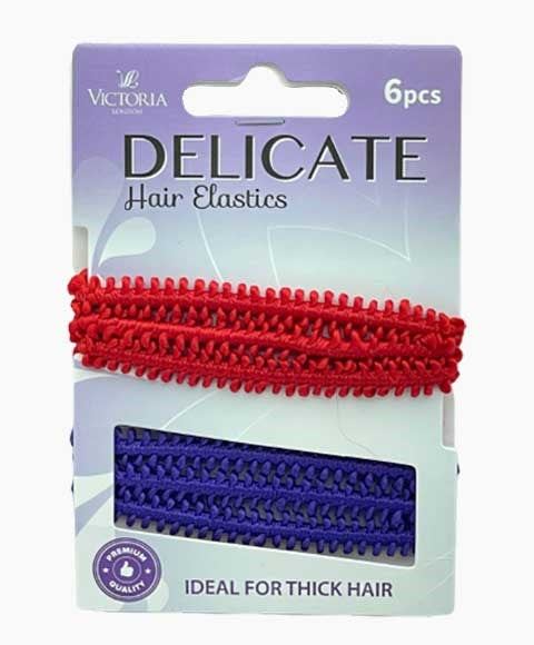 DELICATE HAIR ELASTIC BANDS 51A3 6 Pcs Color Red And Purple Kids Hair Accessories Asetena Pa