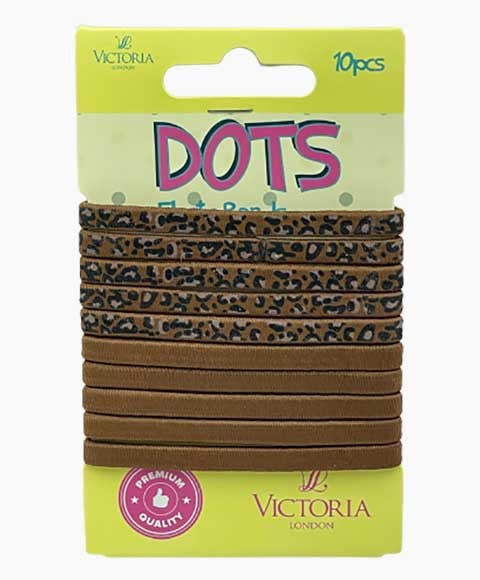 DOTS ELASTIC BANDS 22A2 10 Pcs Color Brown Kids Hair Accessories Asetena Pa