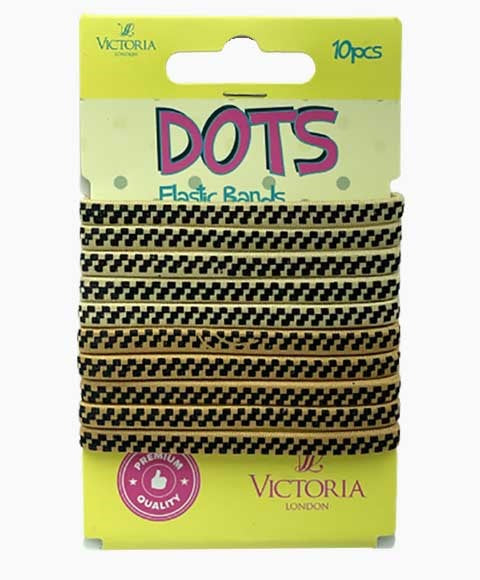 DOTS ELASTIC BANDS 48A2 10 Pcs Color Brown And Beige Kids Hair Accessories Asetena Pa