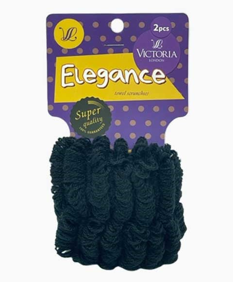 ELEGANCE TOWEL SCRUNCHIES 71A1 2 pcs Color Black Kids Hair Accessories Asetena Pa
