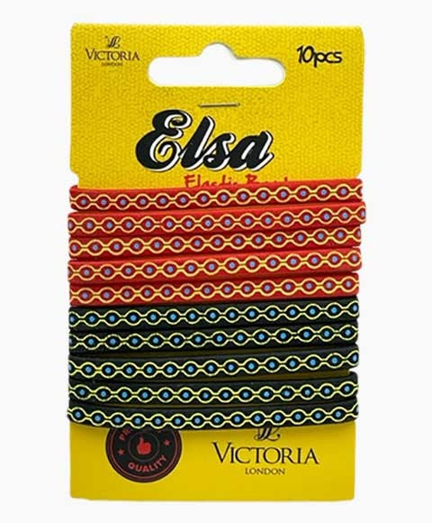 ELSA ELASTIC HAIR BANDS 47A3 10 Pcs Color Red And Black Kids Hair Accessories Asetena Pa