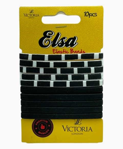ELSA ELASTIC HAIR BANDS 4A2 10 Pcs Color Black and White Kids Hair Accessories Asetena Pa