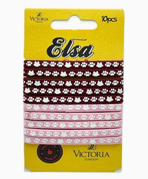 ELSA ELASTIC HAIR BANDS 61C4 10 Pcs Color Wine And Pink Kids Hair Accessories Asetena Pa