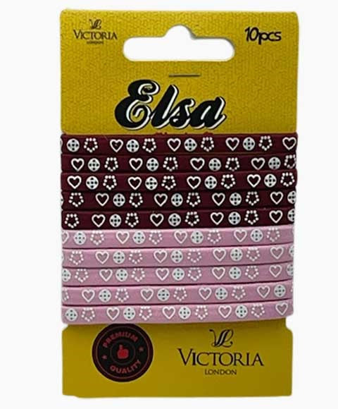 ELSA ELASTIC HAIR BANDS 61D4 10 Pcs Color Wine And Pink Kids Hair Accessories Asetena Pa