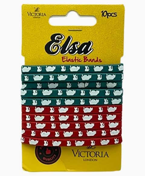 ELSA ELASTIC HAIR BANDS 61E3 10 Pcs Color Green And Red Kids Hair Accessories Asetena Pa