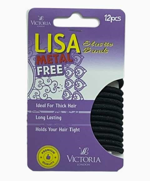 LISA METAL FREE ELASTIC HAIR BANDS WITH SPARKLE 29A1 12 Pcs Color Black Kids Hair Accessories Asetena Pa