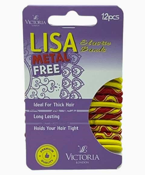 LISA METAL FREE ELASTIC HAIR BANDS 2A6 12 Pcs Color Red And Yellow Kids Hair Accessories Asetena Pa