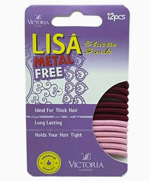 LISA METAL FREE ELASTIC HAIR BANDS 65A4 12 Pcs Color Wine And Pink Kids Hair Accessories Asetena Pa