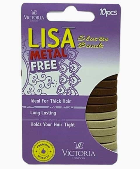 LISA METAL FREE ELASTIC HAIR BANDS 8A2 10 x 12 Pcs Color Brown And Beige Kids Hair Accessories Asetena Pa
